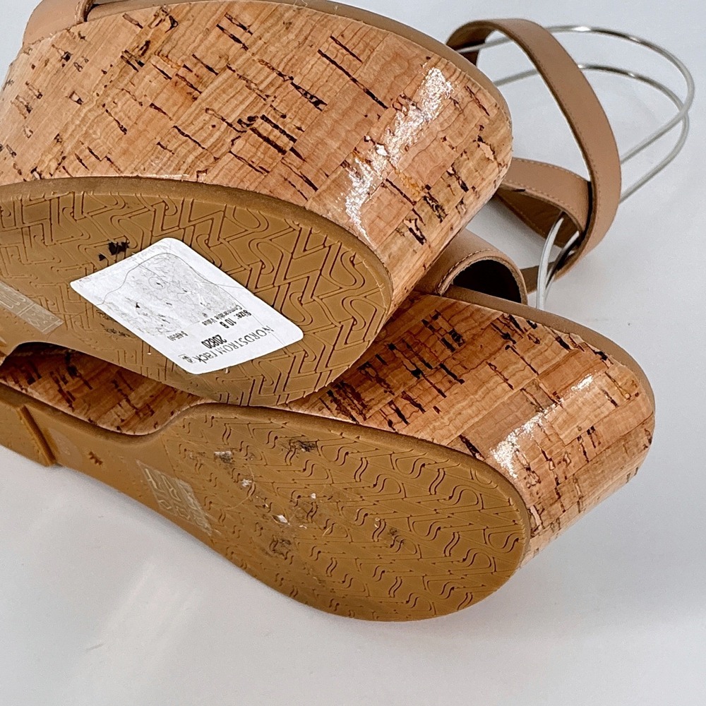 Stuart Weitzman Size 10 Tan Leather Espadrille‎ Wedge Platform Sandals NEW $495 - Picture 12 of 12